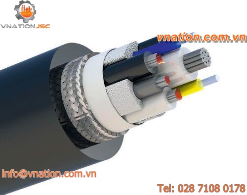 video cable / hybrid (fiber optic/electric) / multi-conductor / copper