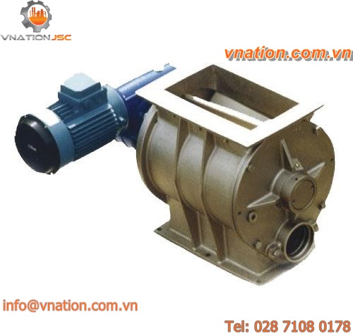 pneumatic conveying rotary valve / square-flange / blow-through