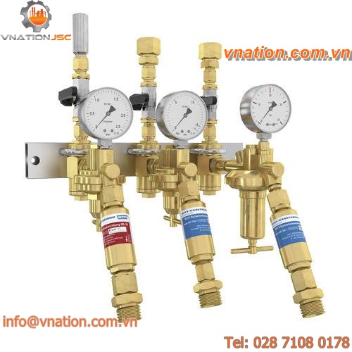 multi-valve manifold / brass / for gas