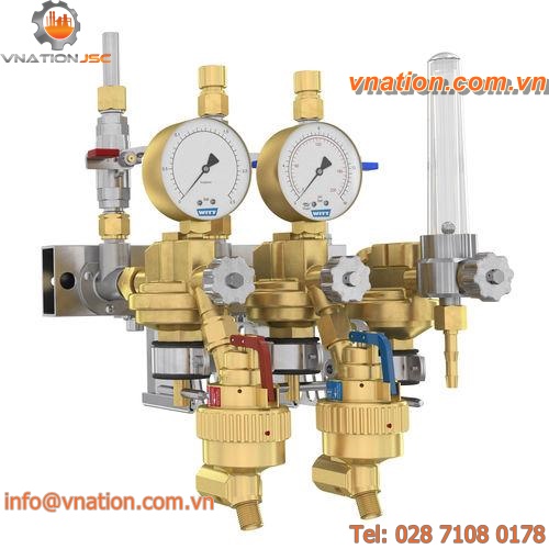 multi-valve manifold / brass / for gas / distribution