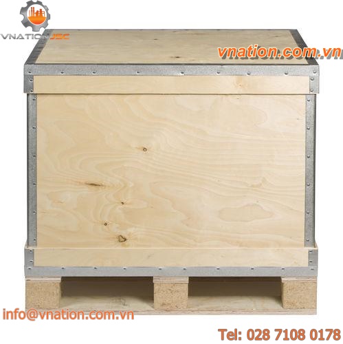 steel pallet box / plywood / for export / folding