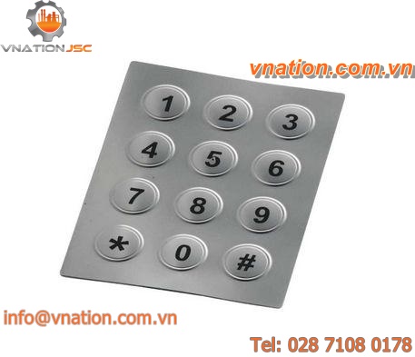 12-key keypad / built-in / metal / IP65