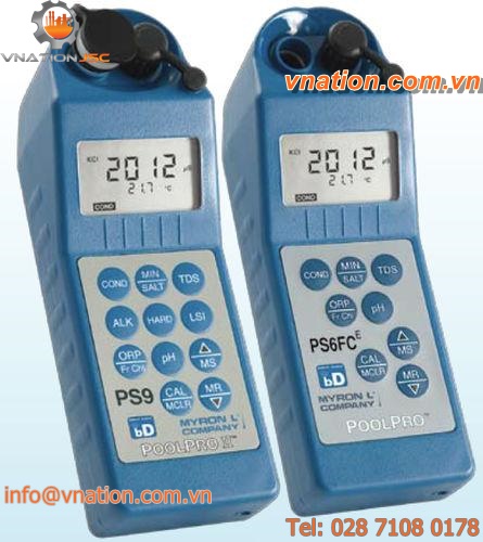 conductivity, TDS, temperature, pH, salinity, ORP, chlorine, alkalinity, hardness, LSI meter