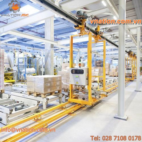 overhead conveyor / for the food industry / dairy products / horizontal