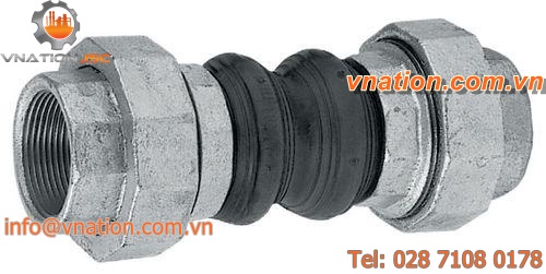 axial pipe expansion joint / rubber / for water