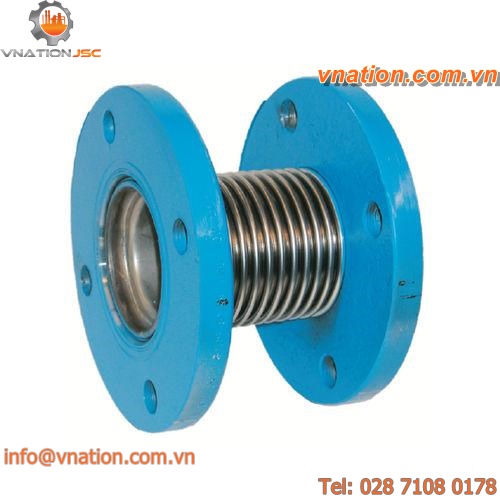 axial pipe expansion joint / stainless steel / carbon steel / for water