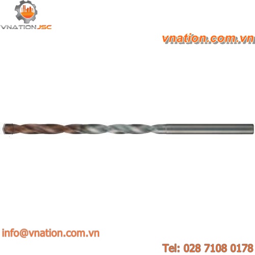 solid drill bit / for hardened steel / carbide / coated