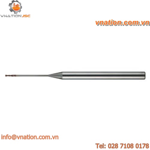 solid drill bit / for hardened steel / coated / micro point