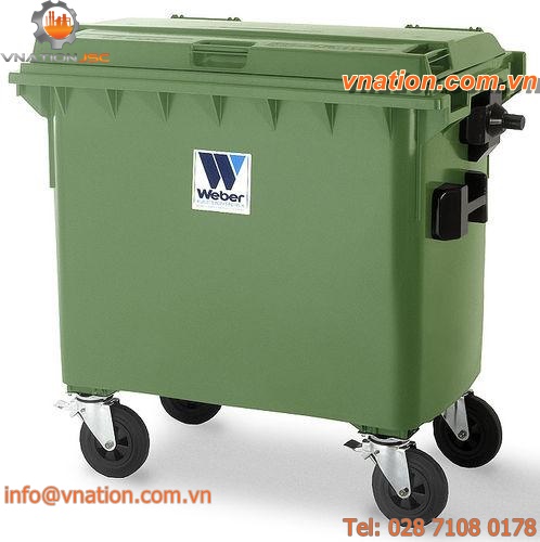 plastic waste container / for urban waste / 4-wheel