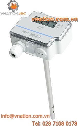 thermal air velocity transmitter / with temperature measurement