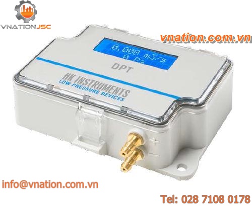 Pitot tube flow meter / differential-pressure / for air / plastic