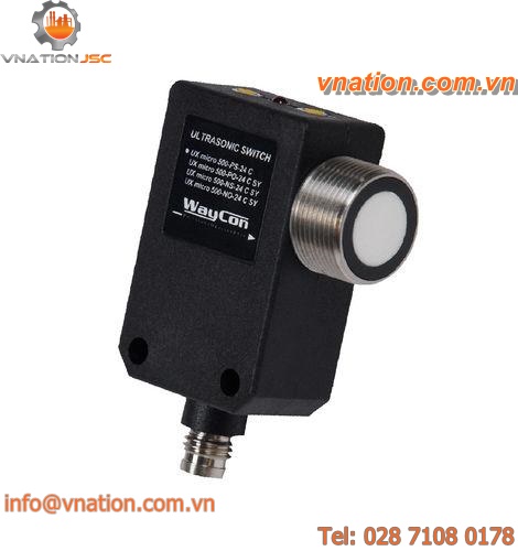 ultrasonic distance sensor / compact / cylindrical / water-resistant