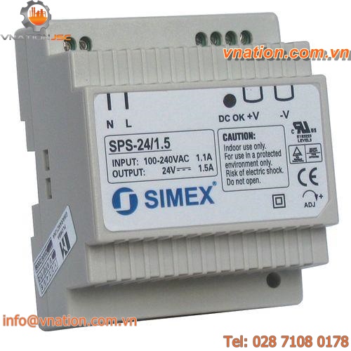 AC/DC power supply / single-output / DIN rail / compact