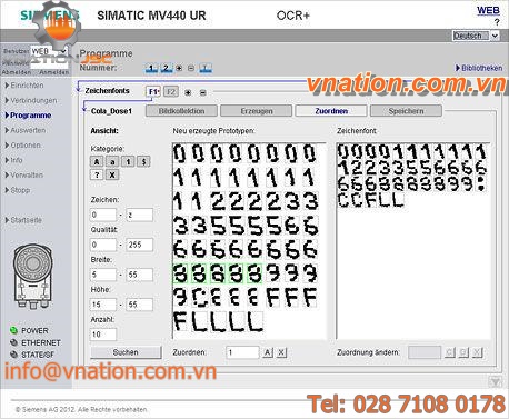 2D matrix code reading optical system / for 1D barcode reading / reconnaissance / character verification