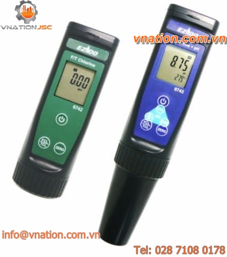 chlorine analyzer / pH / temperature / portable