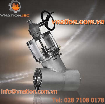 globe valve / handwheel / regulating / angle seat