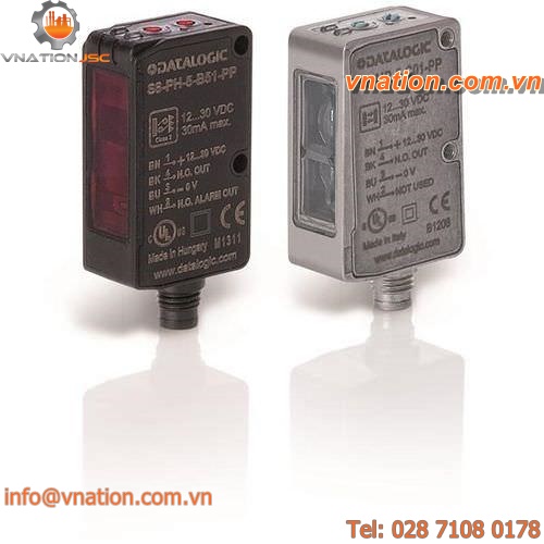 photoelectric sensor with background suppression / diffuse reflective / laser / compact
