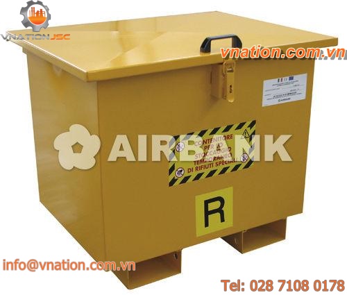 sheet steel waste bin / for hazardous waste / with lid