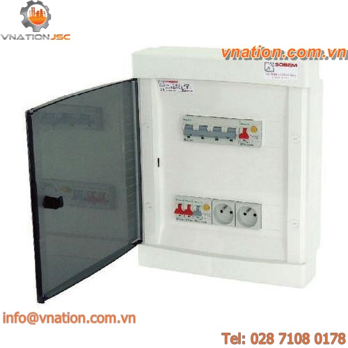 equipped electrical enclosure / wall-mounted / with transparent cover / circuit breaker