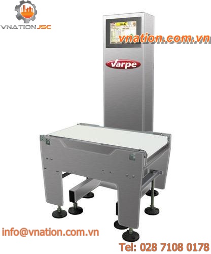box packaging checkweigher / bag / for in-line monitoring / compact