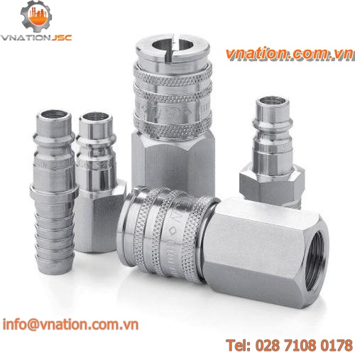 barbed fitting / straight / stainless steel / pneumatic