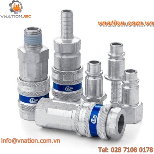 barbed fitting / straight / zinc-plated steel / pneumatic