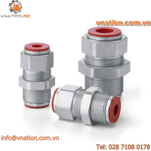bulkhead fitting / quick-disconnect / straight / steel