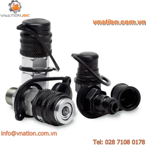 push-to-connect fitting / flat / zinc-plated steel / hydraulic