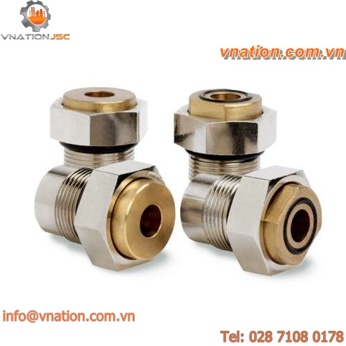 push-to-connect fitting / elbow / nickel-plated brass / pneumatic