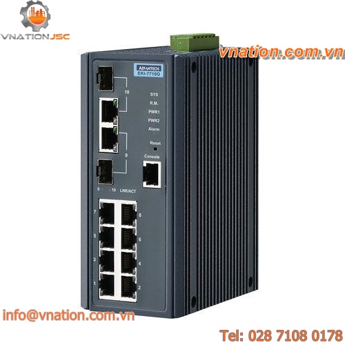 PoE ethernet switch / managed / industrial / gigabit Ethernet