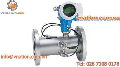 ultrasonic flow meter / for gas / flange-mount / stainless steel