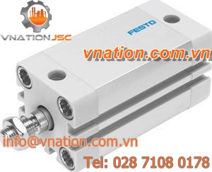 pneumatic cylinder / with piston rod / double-acting / compact
