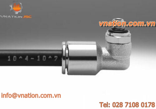 push-in fitting / threaded / elbow / nickel-plated brass