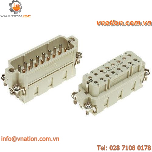 electric connector / rectangular / screw-locked