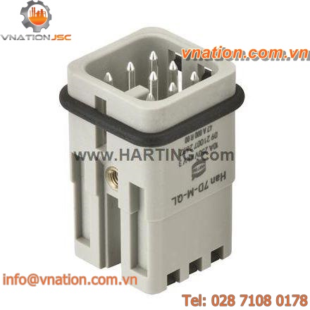 electric connector / rectangular / male / 8-pole