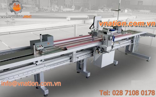 twin-needle sewing machine / lockstitch / traveling-head / automatic