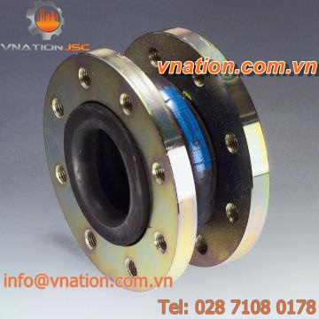 axial pipe expansion joint / rubber / for industrial water / flange