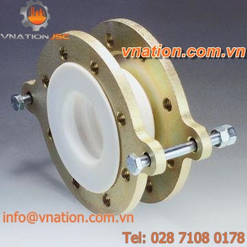 axial pipe expansion joint / steel / stainless steel / PTFE