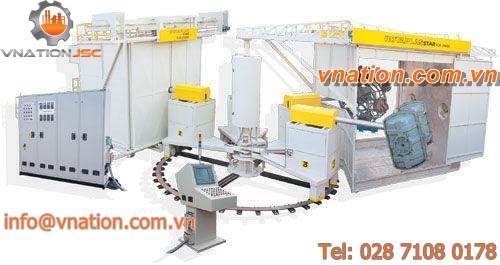 carousel type roto-molding machine with independent arms / 5 work areas