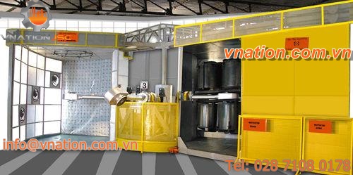 carousel type roto-molding machine with independent arms / 6 work areas