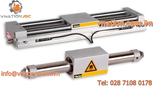 pneumatic cylinder / rodless / double-acting / magnetically-coupled