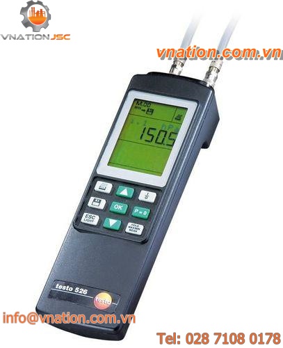 differential pressure gauge / with LCD display / calibration / temperature compensated