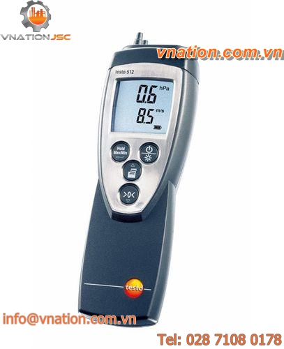 electronic pressure gauge / differential / with LCD display / portable