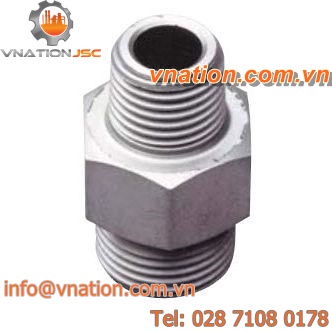 stainless steel nipple / brass / threaded / welded