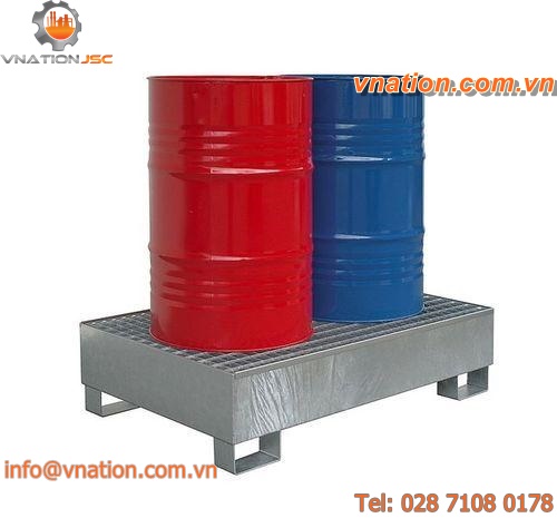 multi-use containment bund / 2-drum / steel / galvanized steel