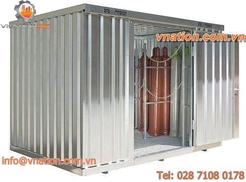 security storage container / galvanized steel / for gas bottles