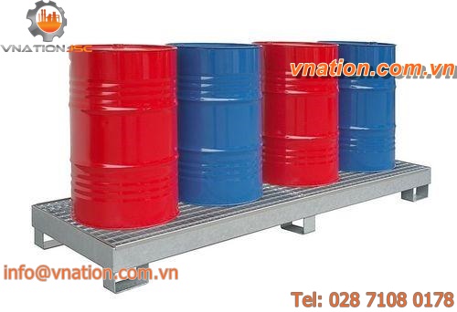 4-drum containment bund / multi-use / steel / galvanized steel