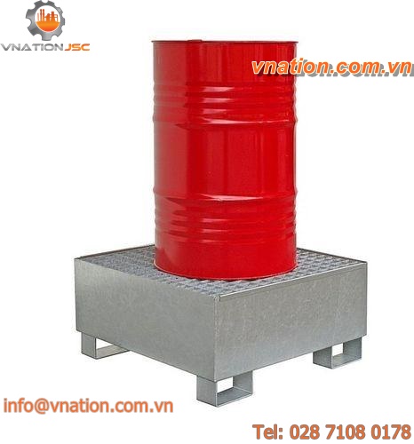 1-drum containment bund / multi-use / steel / galvanized steel