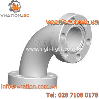 flange fitting / 90? angle / stainless steel / for vacuum
