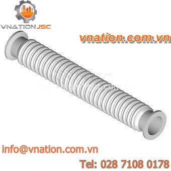 vacuum hose / stainless steel / flange / corrugated